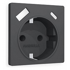 Накладка для розетки с заземлением и со шторками и 2хusb type a и c ambrella volt quant ap9100